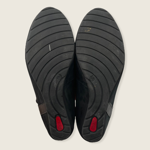 Wolky Daphne Hidden 2" Wedge Black Suede Leather Mary Jane Comfort Shoe 39 or 8 - Picture 7 of 8